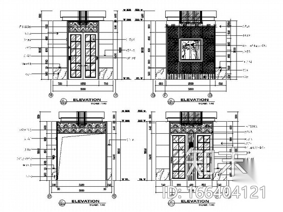 某公馆现代中式双层别墅室内装修图（含效果实景）cad施工图下载【ID:166404121】