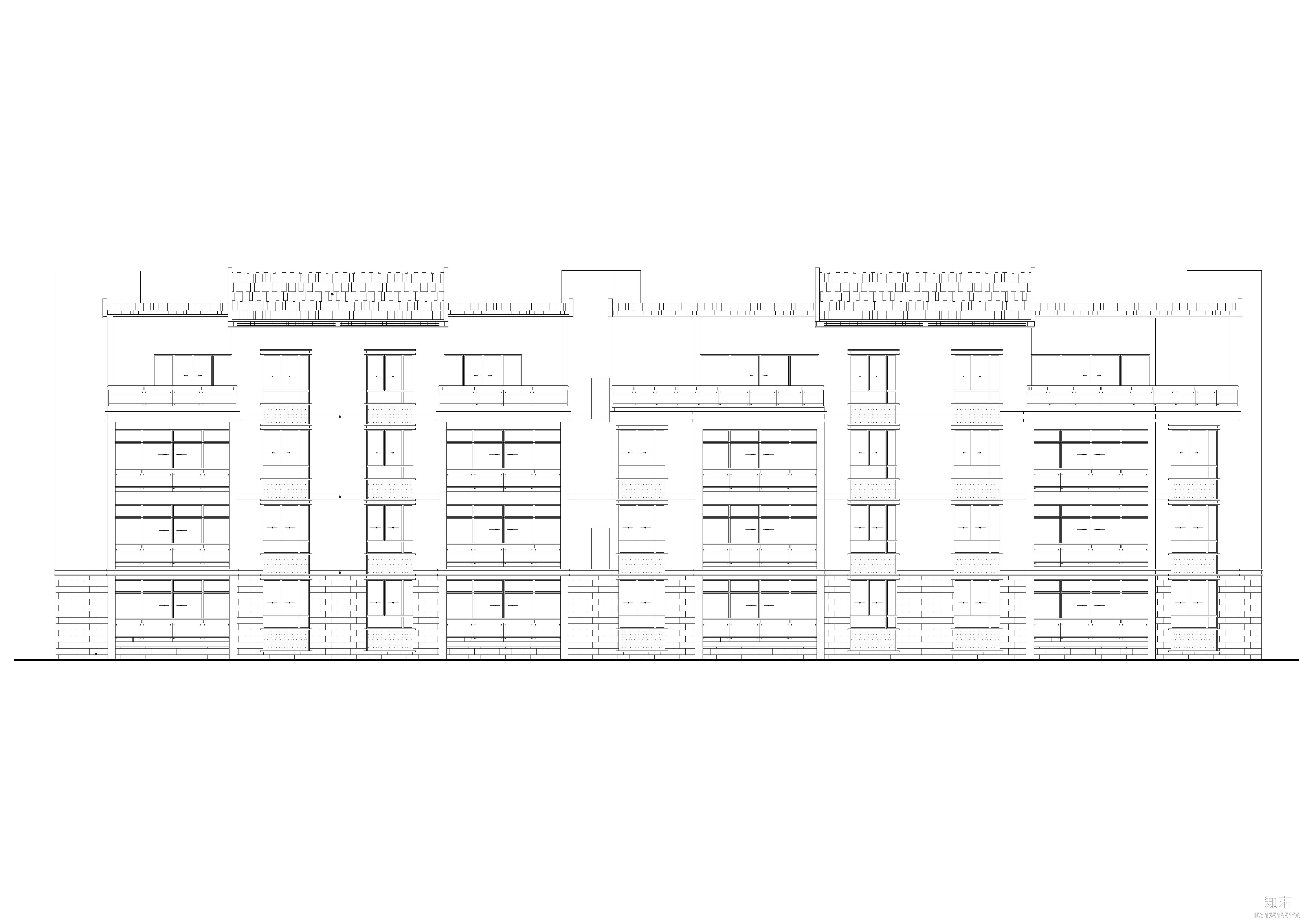 某四层多层住宅楼建筑方案图纸cad施工图下载【ID:165135190】