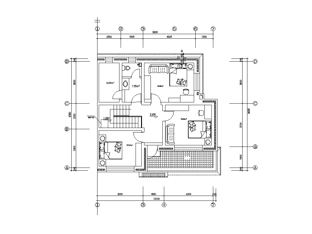 [山西]新农村两户联体式砖混结构二层住宅施工图施工图下载【ID:166308100】