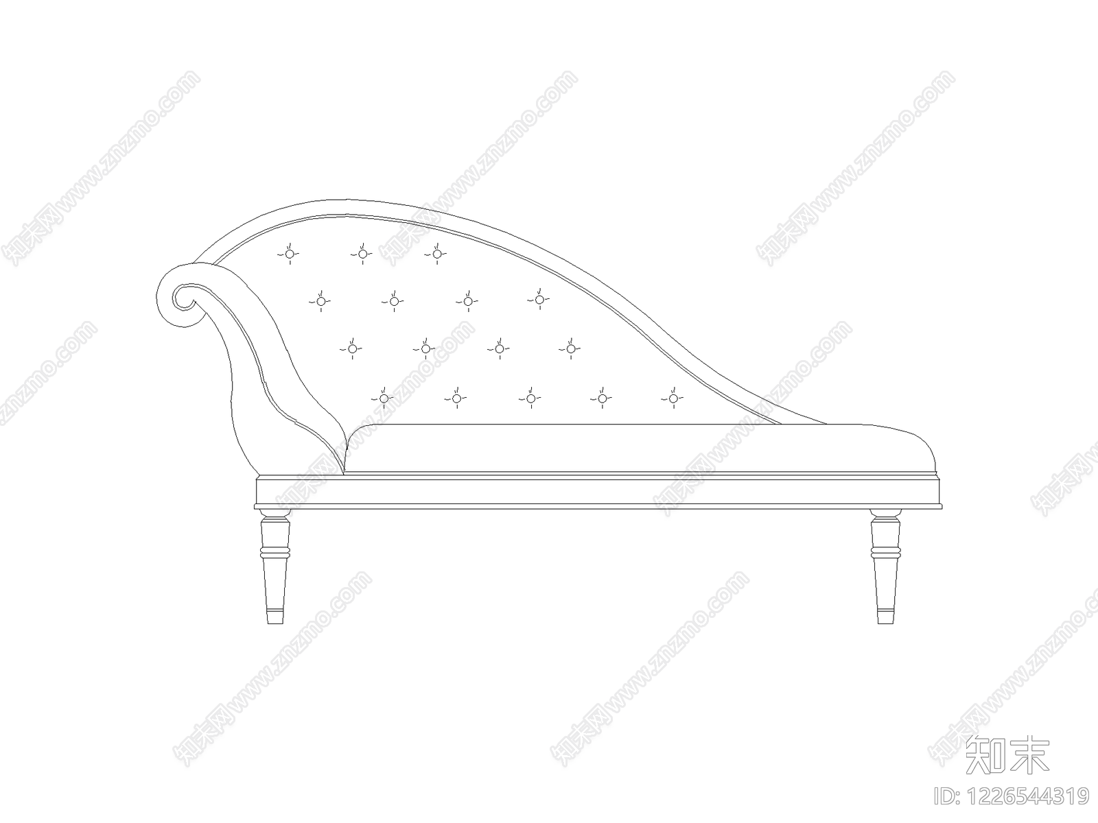 沙发cad施工图下载【ID:1226544319】