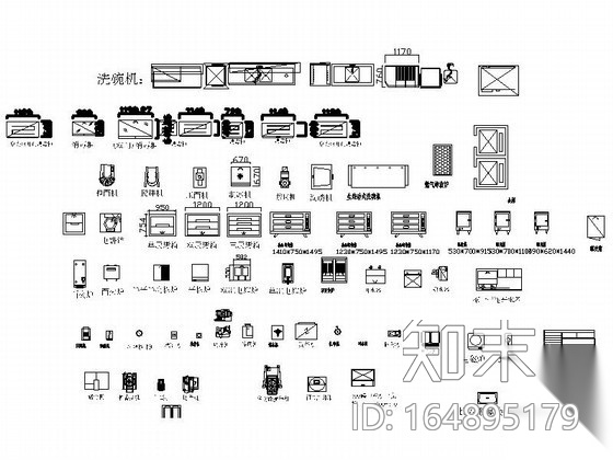 厨房设备cad施工图下载【ID:164895179】