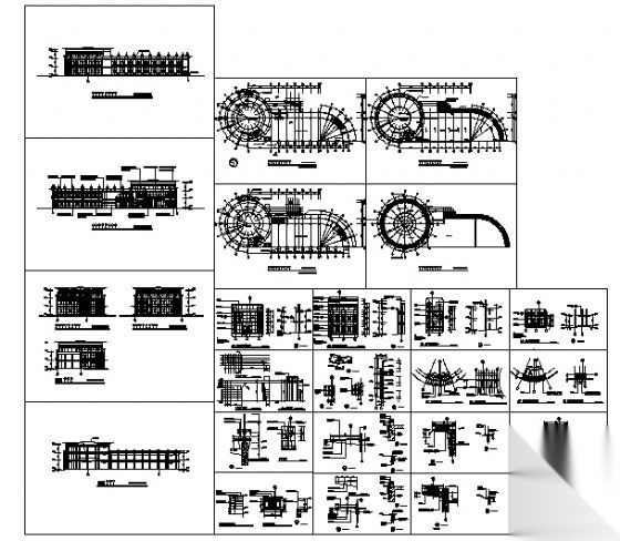 某三层售楼中心建筑施工图cad施工图下载【ID:151510106】