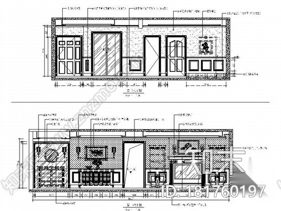 [重庆]温馨典雅3居室室内设计CAD施工图cad施工图下载【ID:181760197】