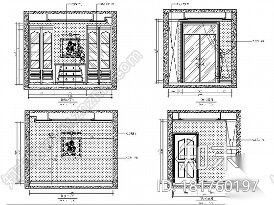 [重庆]温馨典雅3居室室内设计CAD施工图cad施工图下载【ID:181760197】