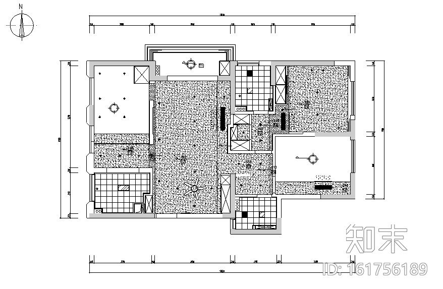 春江彼岸|现代艺术蓝色优雅住宅设计施工图（附效果图...cad施工图下载【ID:161756189】