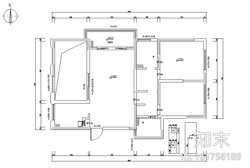 春江彼岸|现代艺术蓝色优雅住宅设计施工图（附效果图...cad施工图下载【ID:161756189】