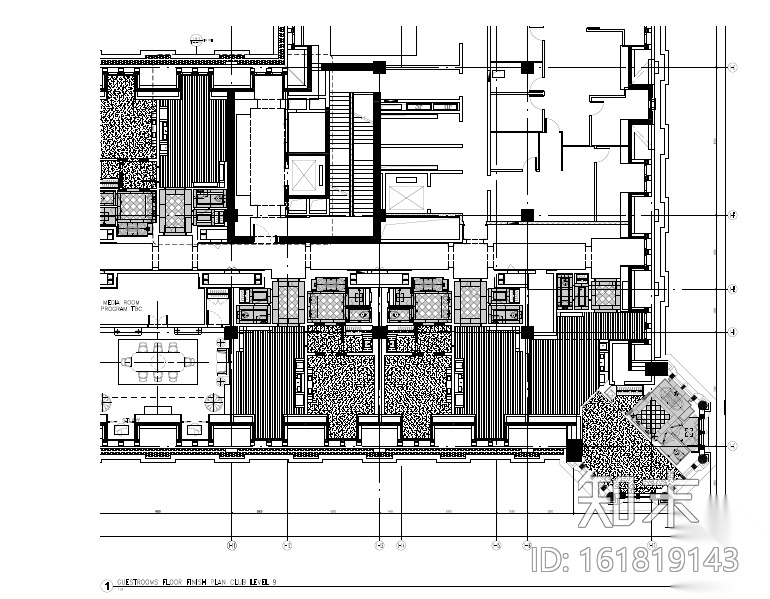 [天津]丽思卡尔顿酒店顶层客房部分设计施工图（附效果图...cad施工图下载【ID:161819143】