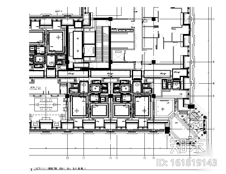 [天津]丽思卡尔顿酒店顶层客房部分设计施工图（附效果图...cad施工图下载【ID:161819143】