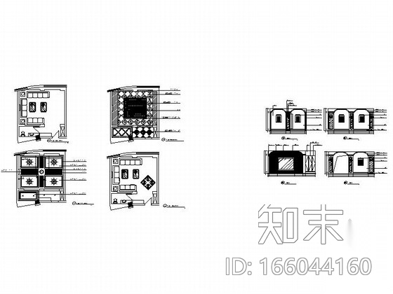 某欧式娱乐会所包房4装修图cad施工图下载【ID:166044160】