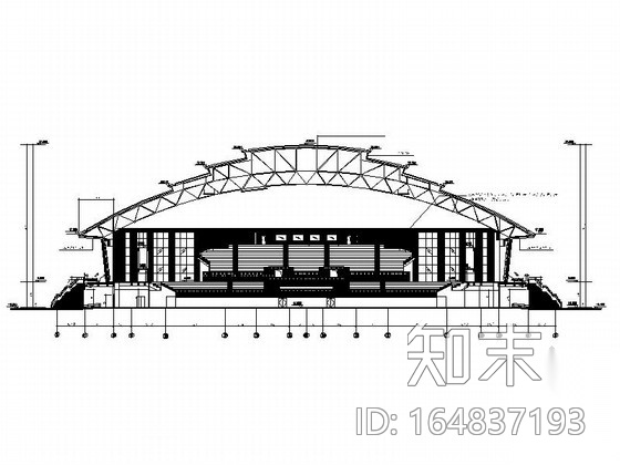 [浙江]恢宏大气三层体育馆装饰设计竣工图（含实景）cad施工图下载【ID:164837193】