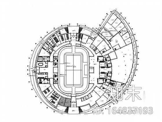 [浙江]恢宏大气三层体育馆装饰设计竣工图（含实景）cad施工图下载【ID:164837193】