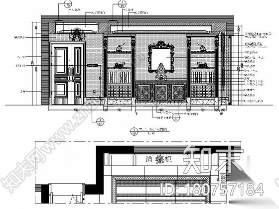 高端时尚欧式四室两厅样板房装修图cad施工图下载【ID:180757184】