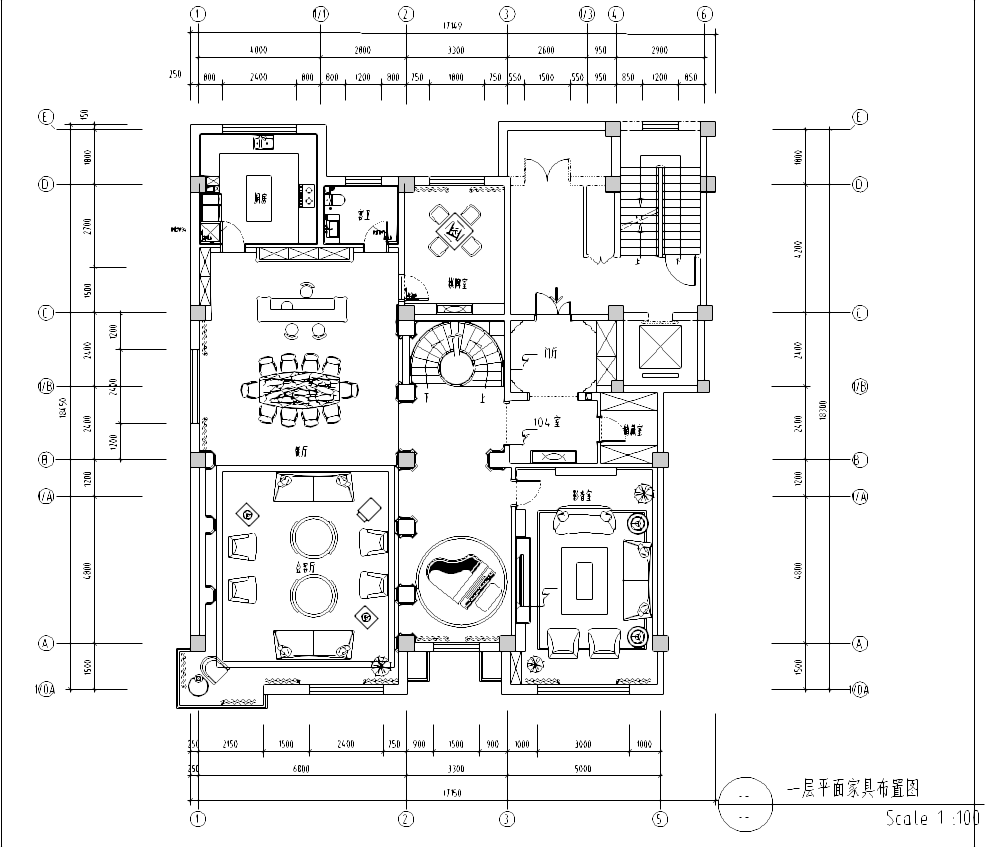 [内蒙古]鄂尔多斯某二层欧式古典豪宅施工图cad施工图下载【ID:161775102】