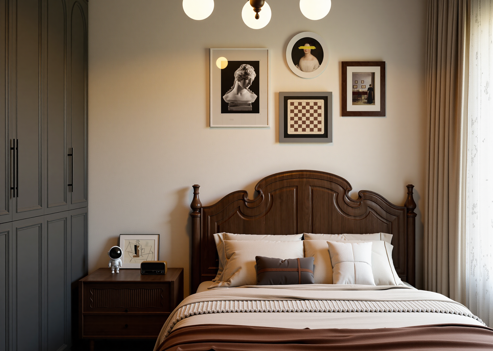 美式酒店客房3D模型下载【ID:1214803978】