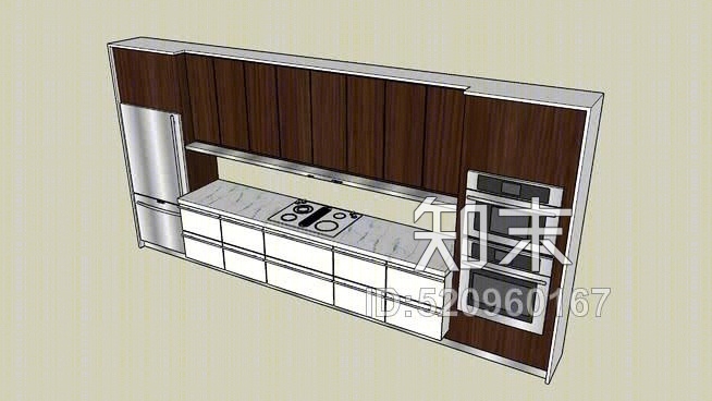 现代厨房围墙单元IIISU模型下载【ID:520960167】