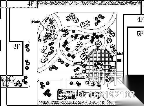 某学校中庭景观绿化方案cad施工图下载【ID:166192103】