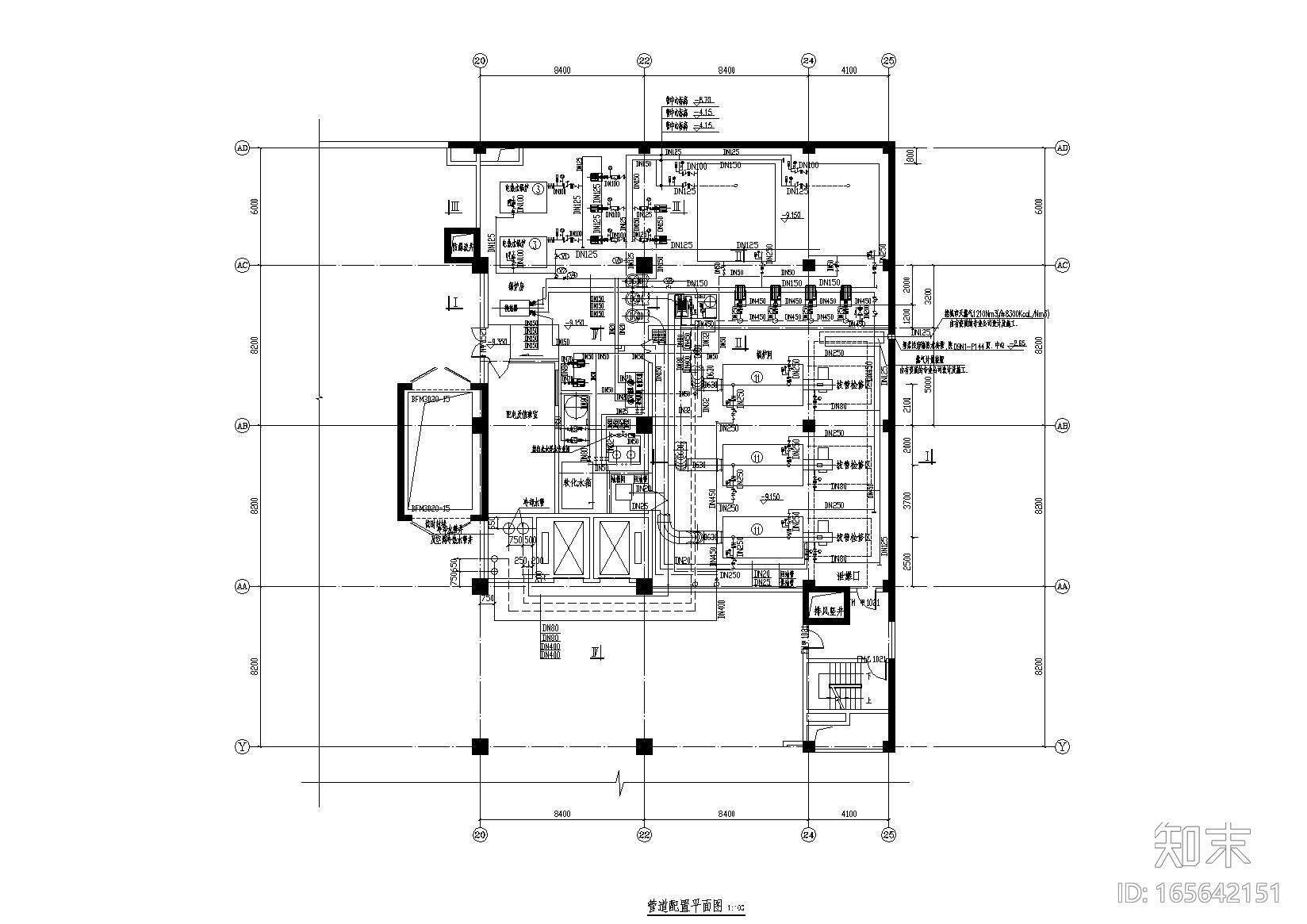 西安高新 NEWORLD 制冷站锅炉房暖通施工图cad施工图下载【ID:165642151】