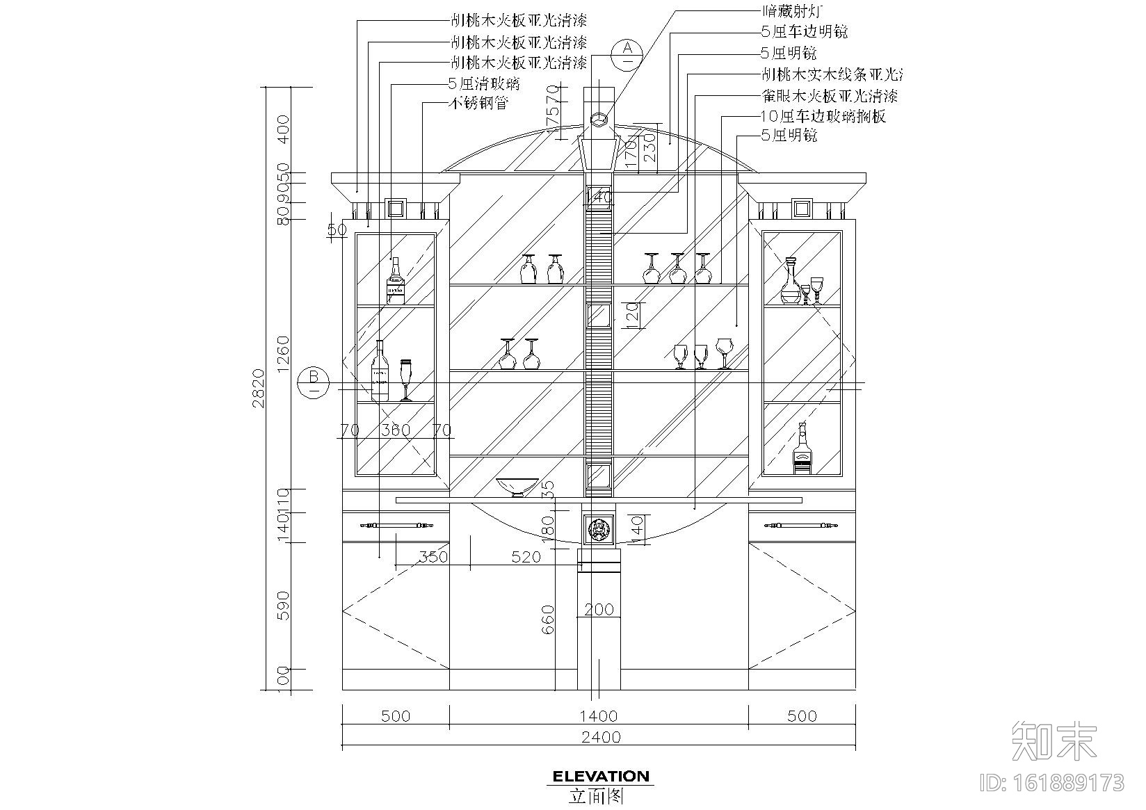 CAD室内设计施工图常用图块之餐厅样板施工图下载【ID:161889173】