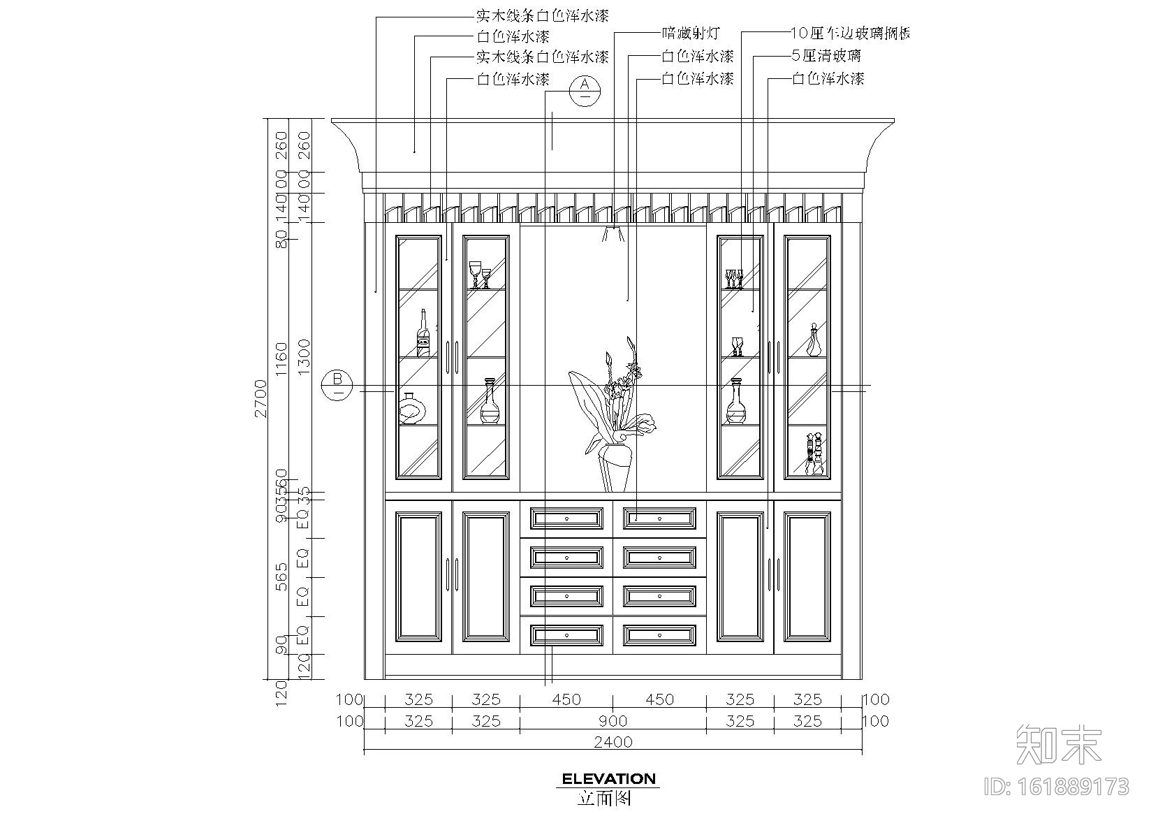 CAD室内设计施工图常用图块之餐厅样板施工图下载【ID:161889173】