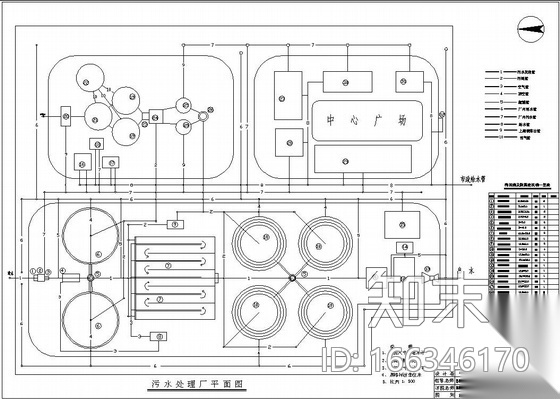 某污水处理厂平面图施工图下载【ID:166346170】