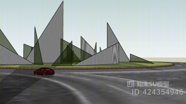 环形雕塑SU模型下载【ID:424354946】