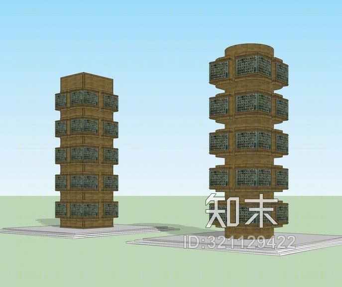 青铜琮SU模型下载【ID:321129422】