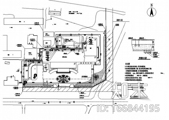 山西某公司综合化验楼室外给水消防管道平面布置图cad施工图下载【ID:166844195】