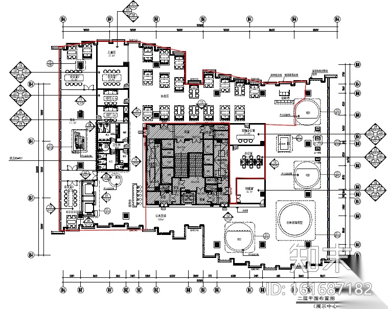 大涌华润城新展示中心室内设计施工图（附效果图+软装方...cad施工图下载【ID:161687182】