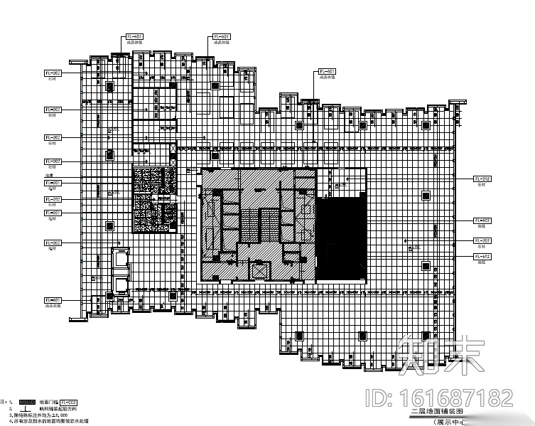 大涌华润城新展示中心室内设计施工图（附效果图+软装方...cad施工图下载【ID:161687182】