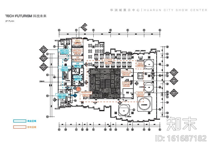 大涌华润城新展示中心室内设计施工图（附效果图+软装方...cad施工图下载【ID:161687182】