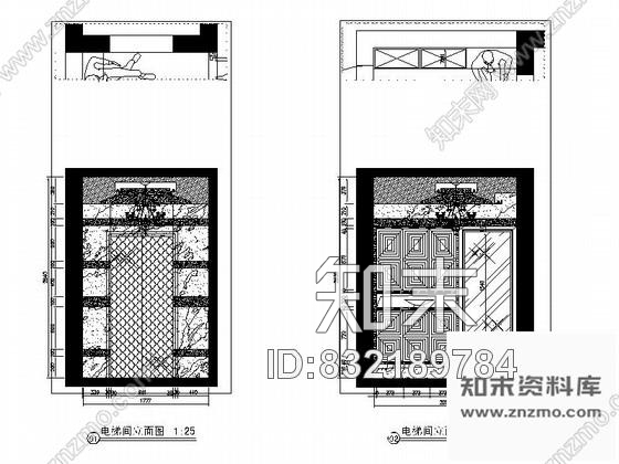 图块/节点重庆某欧式四居室电梯间立面图施工图下载【ID:832189784】