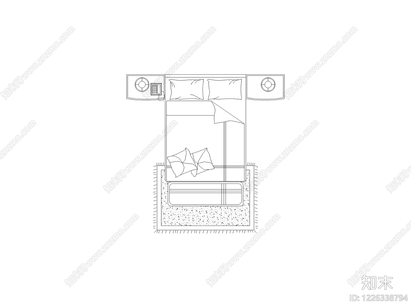 现代床CAD图纸