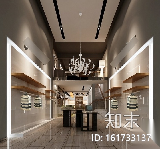 某连锁现代时尚服装店装修施工图（含效果）cad施工图下载【ID:161733128】