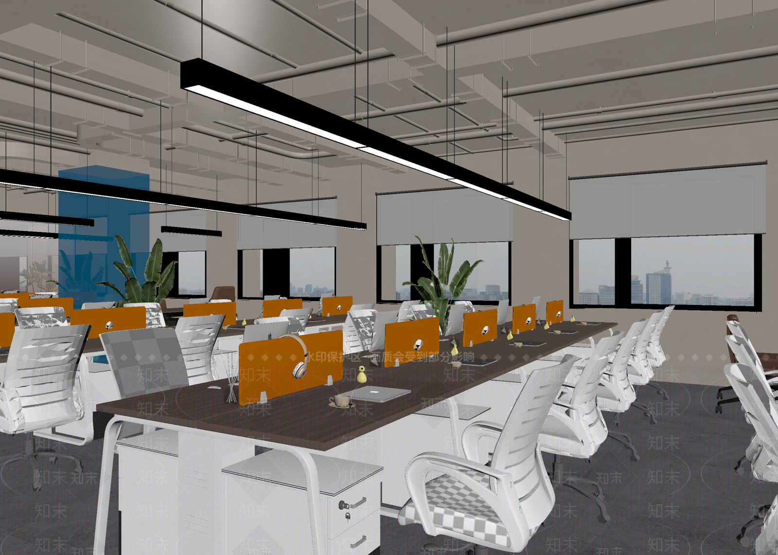 现代办公区3D模型下载【ID:1215040898】