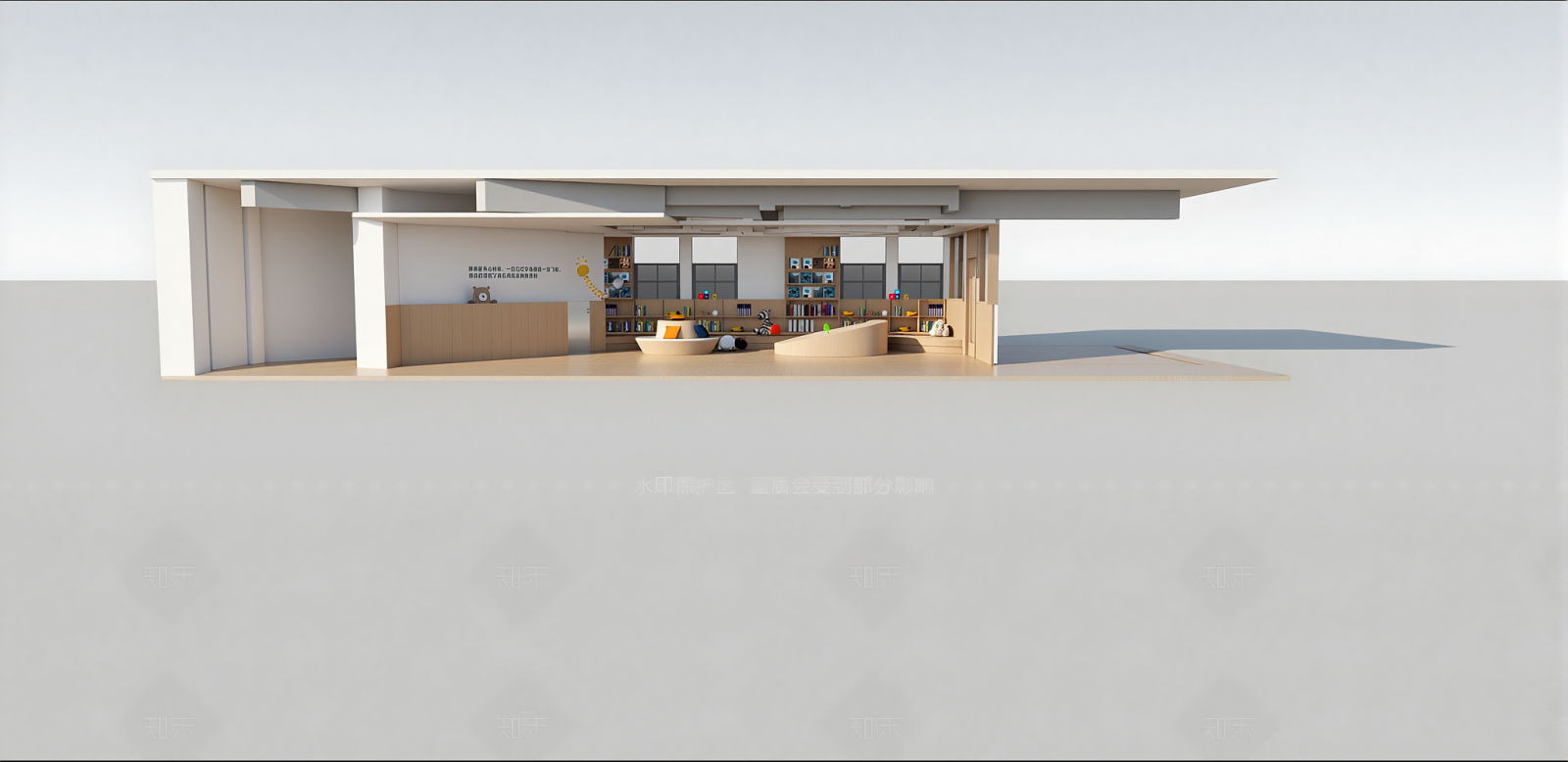 现代图书馆建筑SU模型下载【ID:1215209940】