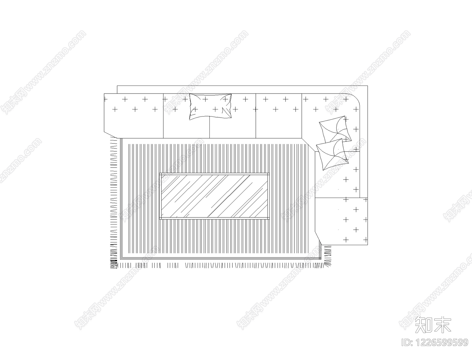 沙发cad施工图下载【ID:1226599599】