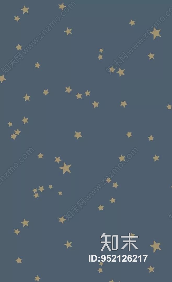星星蓝色壁纸北欧儿童房壁纸贴图下载【ID:952126217】
