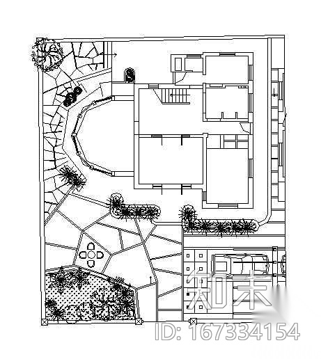 四套别墅庭院的设计扩初图纸cad施工图下载【ID:167334154】