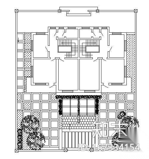 四套别墅庭院的设计扩初图纸cad施工图下载【ID:167334154】