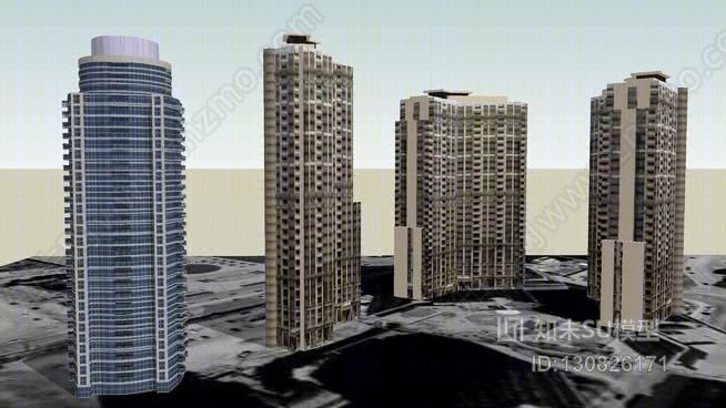 现代住宅建筑SU模型草图