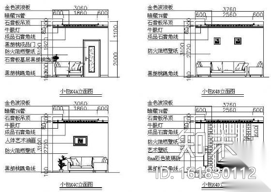 某小型KTV装修图cad施工图下载【ID:161830112】