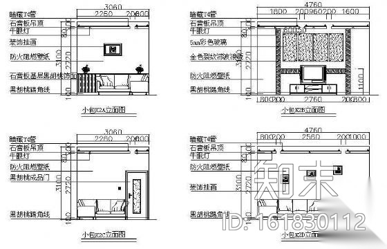 某小型KTV装修图cad施工图下载【ID:161830112】