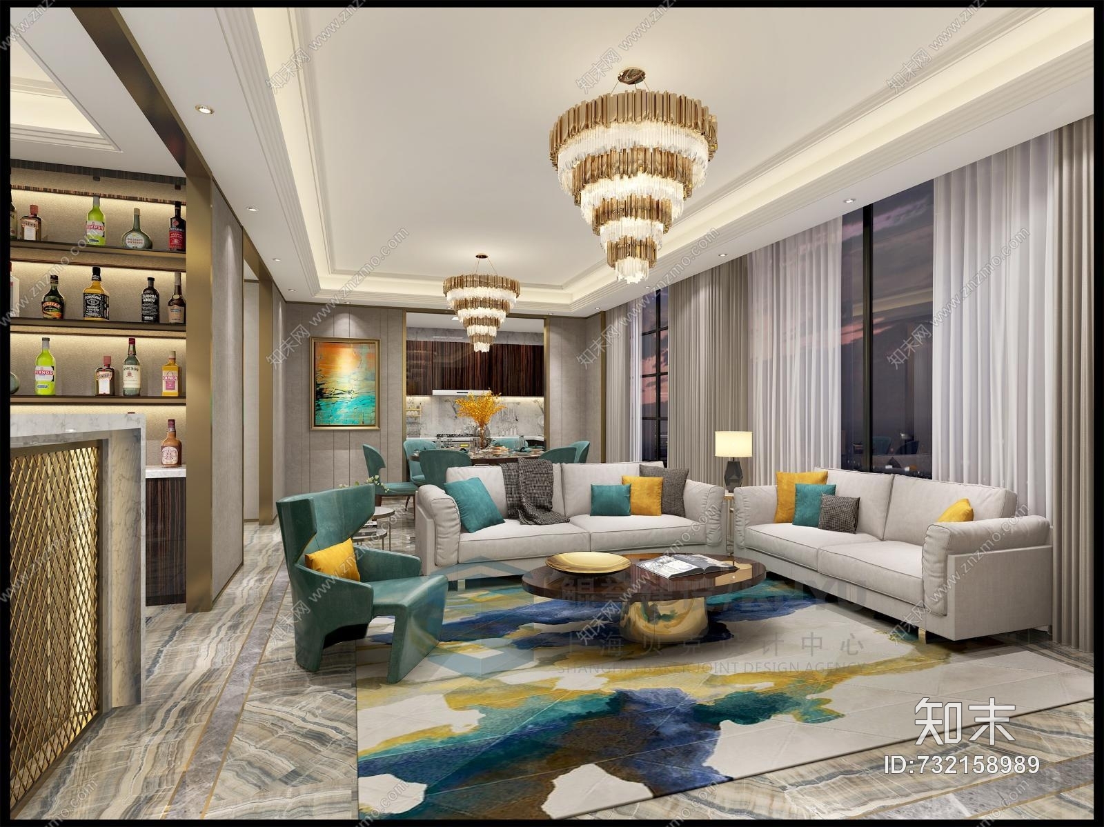 百悦城175平方样板房现代低奢风格CAD施工图施工图下载【ID:732158989】