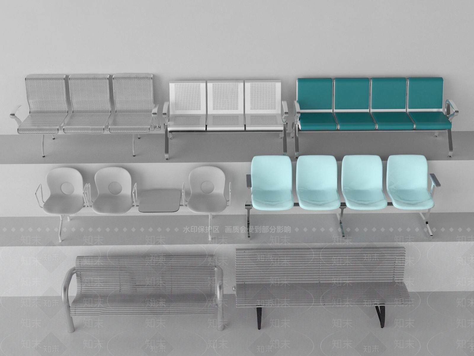 现代公共座椅3D模型下载【ID:1127688533】