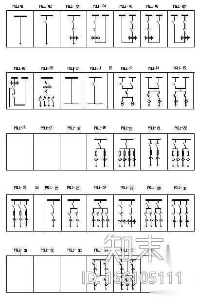 常用低压开关柜全套图纸cad施工图下载【ID:166105111】