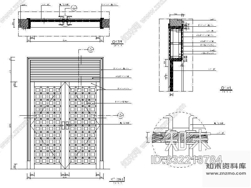图块/节点别墅双开门详图施工图下载【ID:832218784】