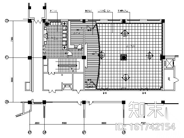 [北京]某写字楼多功能厅施工图（含效果）cad施工图下载【ID:161742154】