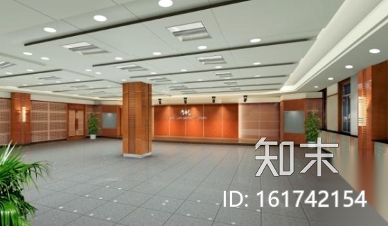 [北京]某写字楼多功能厅施工图（含效果）cad施工图下载【ID:161742154】