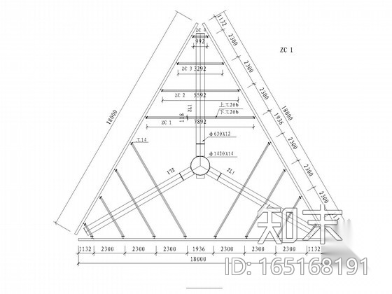 24米高三面体广告牌结构施工图cad施工图下载【ID:165168191】