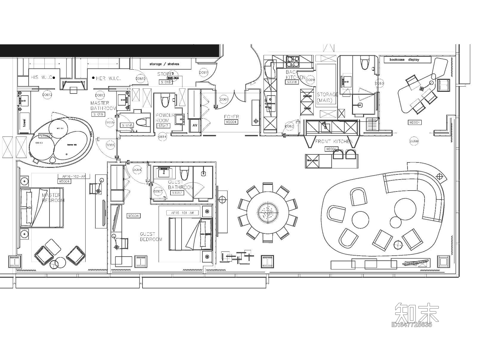 酒店公寓平面布置施工图下载【ID:647725635】